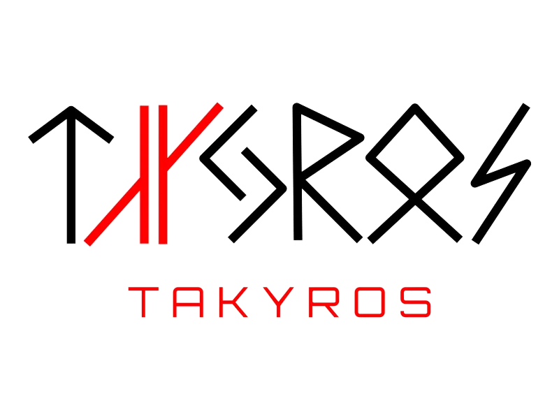 Takyros logo floating in space